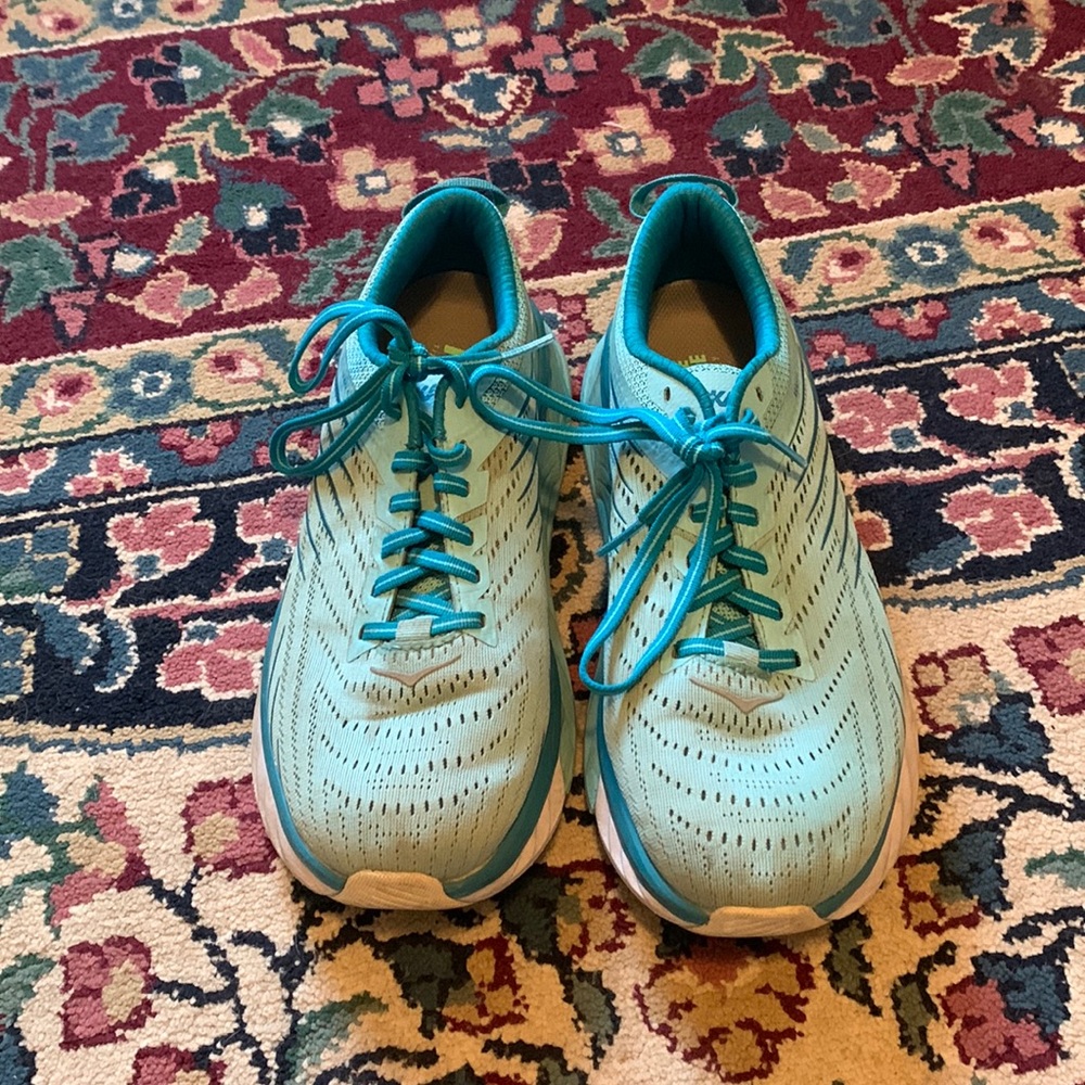 Light blue Hokas